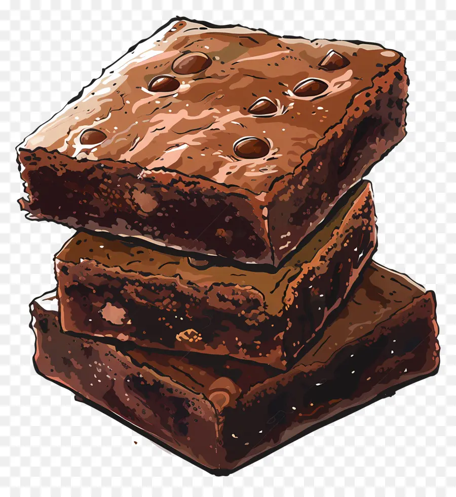 Brownies，Lascas De Chocolate PNG