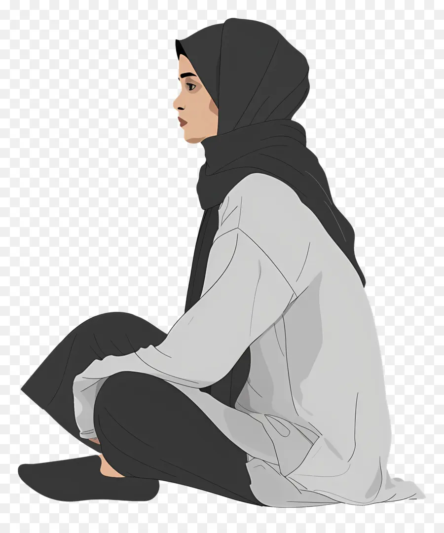 Mulher Em Hijab，Mulher Muçulmana PNG