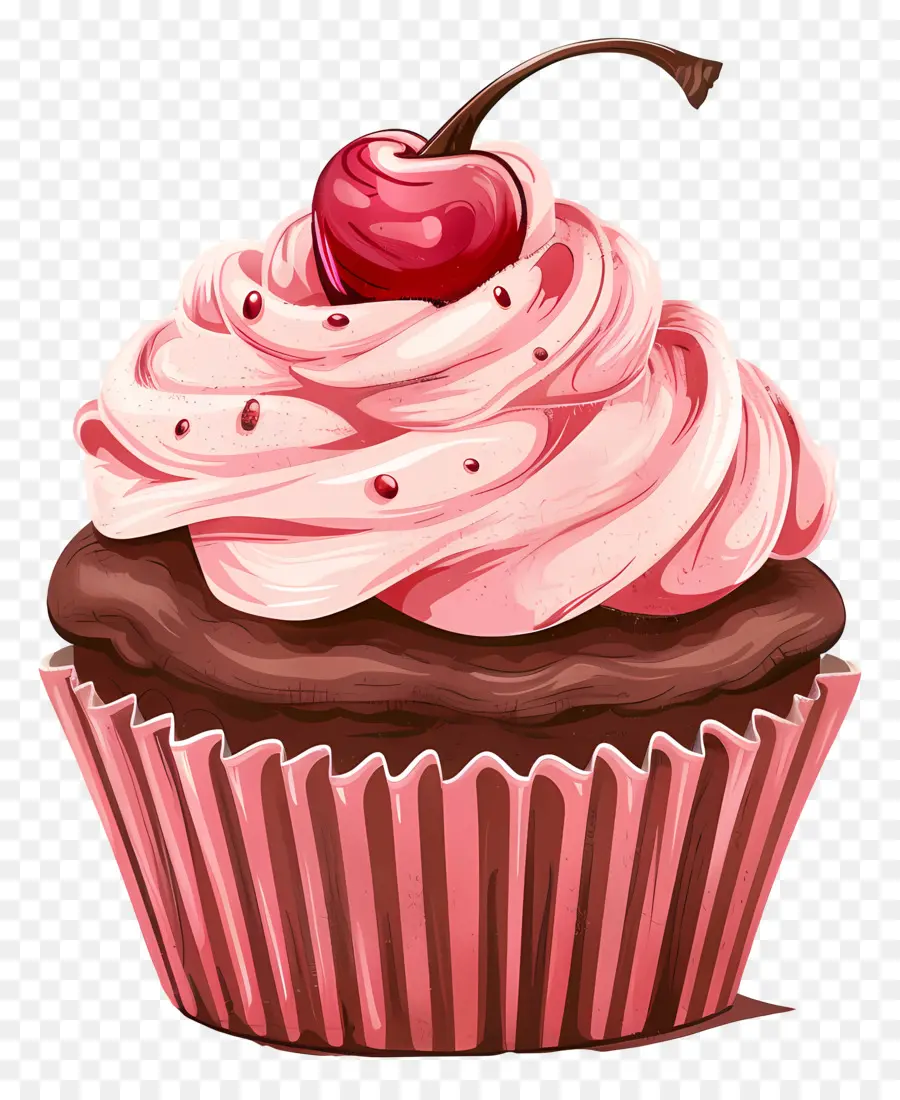 Cupcake，Glacê Rosa PNG