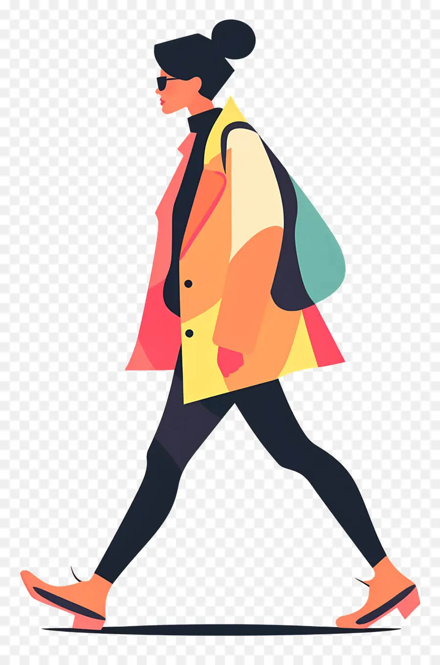 Mulher Andando，Cartoon PNG