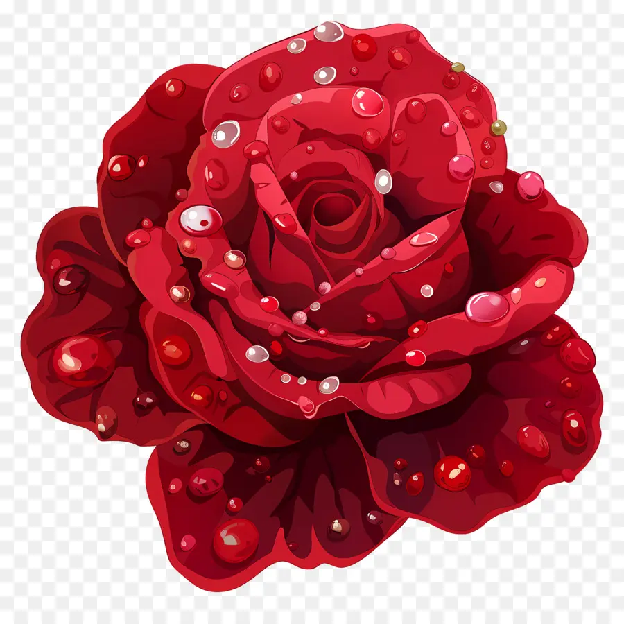 Rosa Com Gotas De Orvalho，Rosa Vermelha PNG