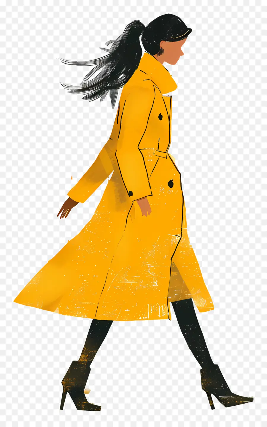 Andando Mulher，Trench Coat PNG