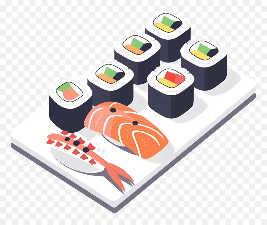 Sushi，Prato De Sushi PNG