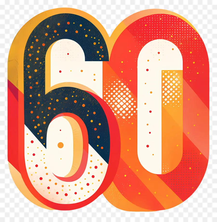Número 60，Aniversário De 60 Anos PNG