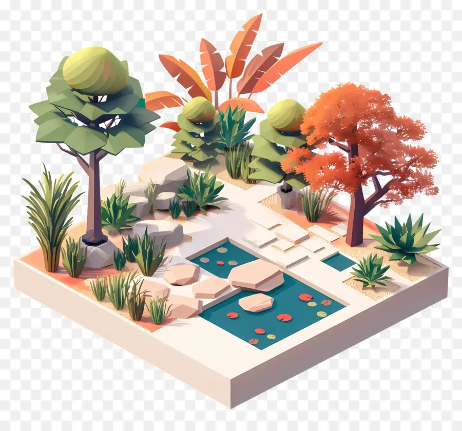 Jardim Moderno，Jardim 3d PNG