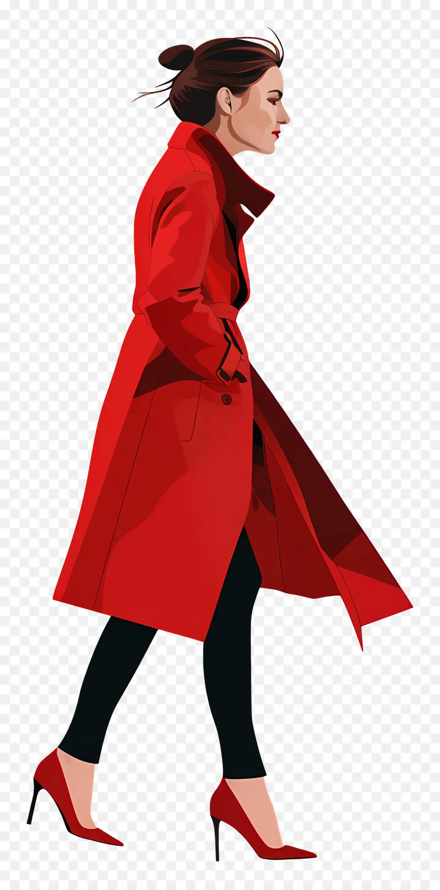 Andando Mulher，Trench Coat PNG