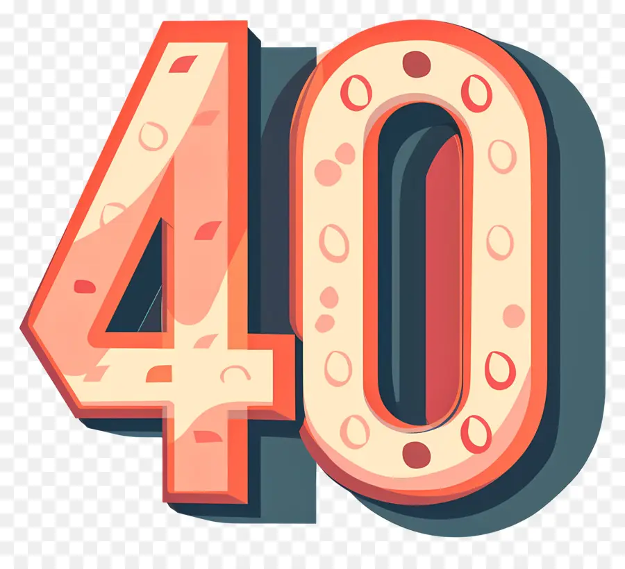 Número 40，Aniversário De 40 Anos PNG