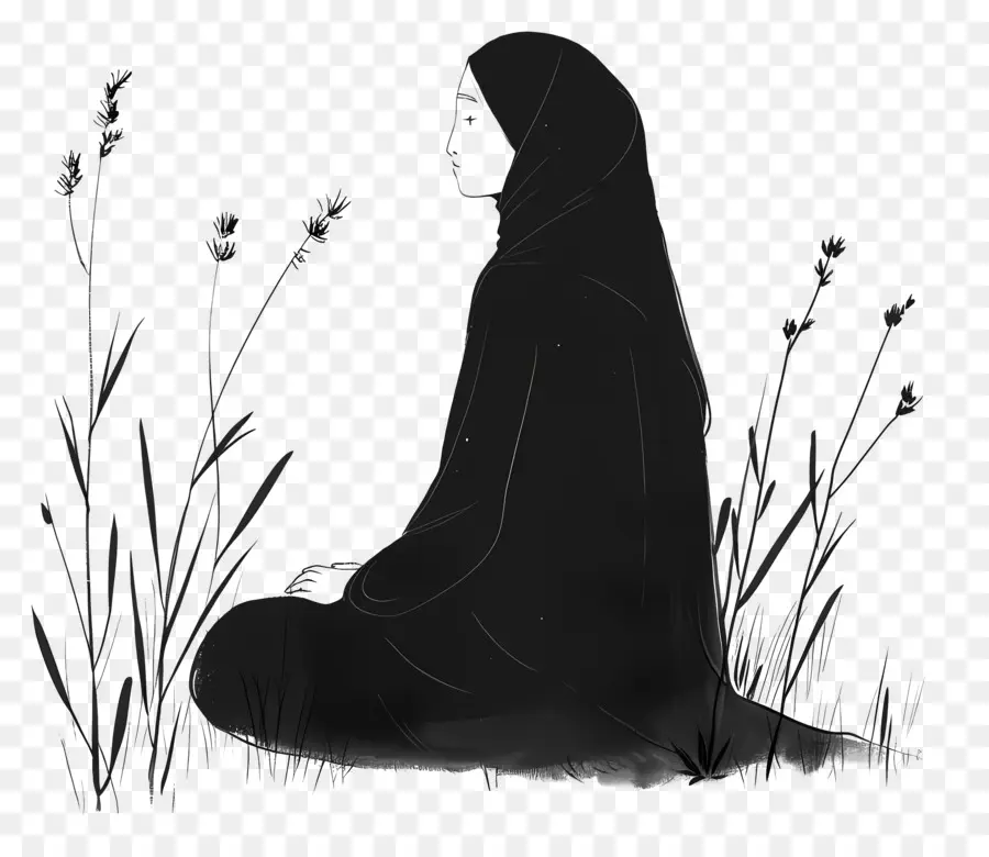 Mulher Em Hijab，Meditação PNG
