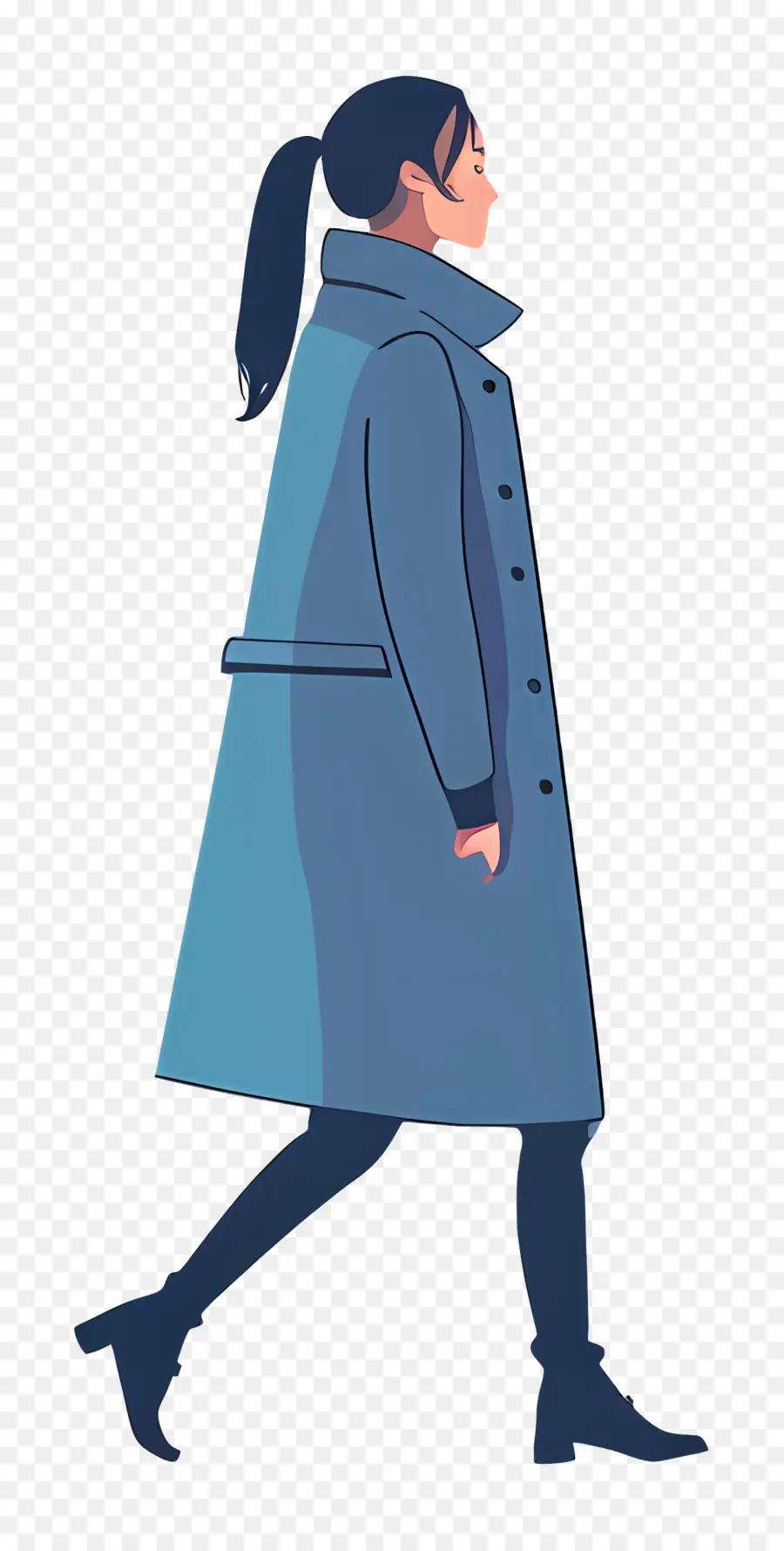 Andando Mulher，Trench Coat PNG