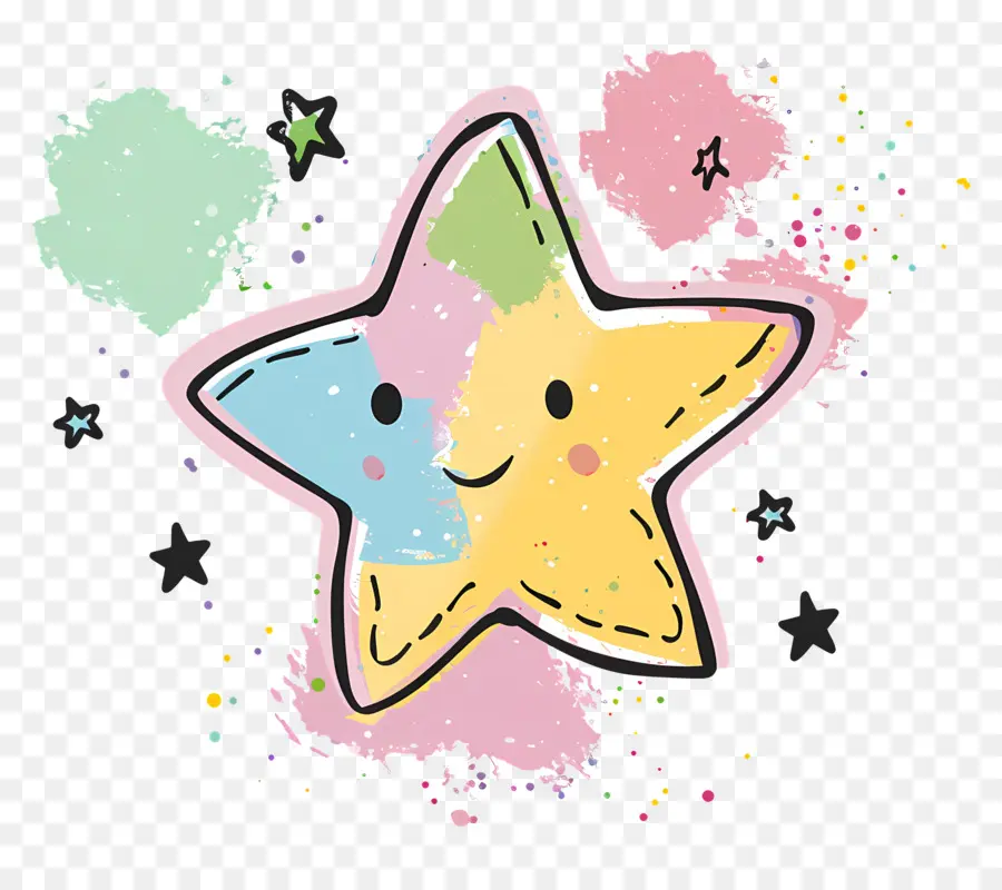 Cartoon Estrelas，Sorrindo Estrelas PNG