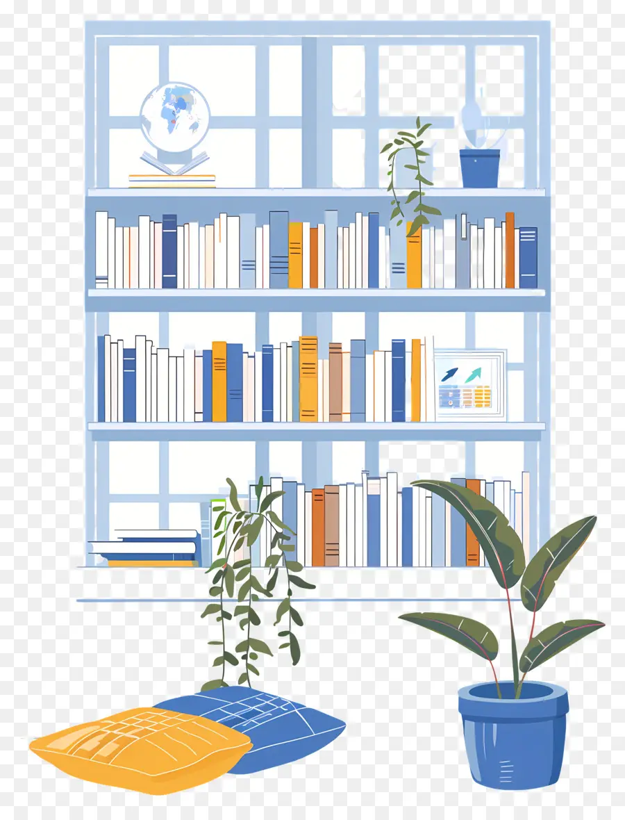 Biblioteca，Bookshelf PNG