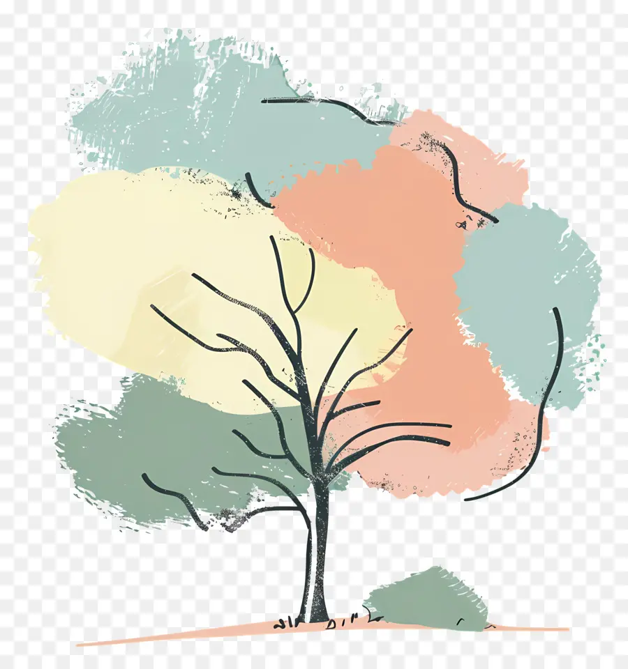 Cartoon árvore，Pintado árvore PNG