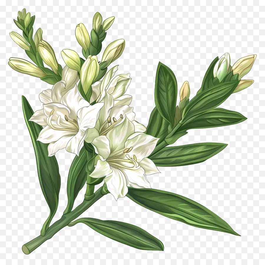 Tuberosa Flor，Jasmim PNG