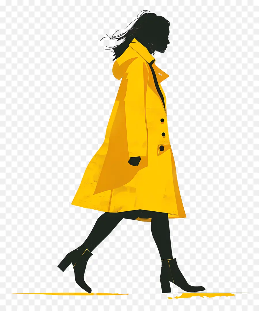 Andando Mulher，Trench Coat PNG