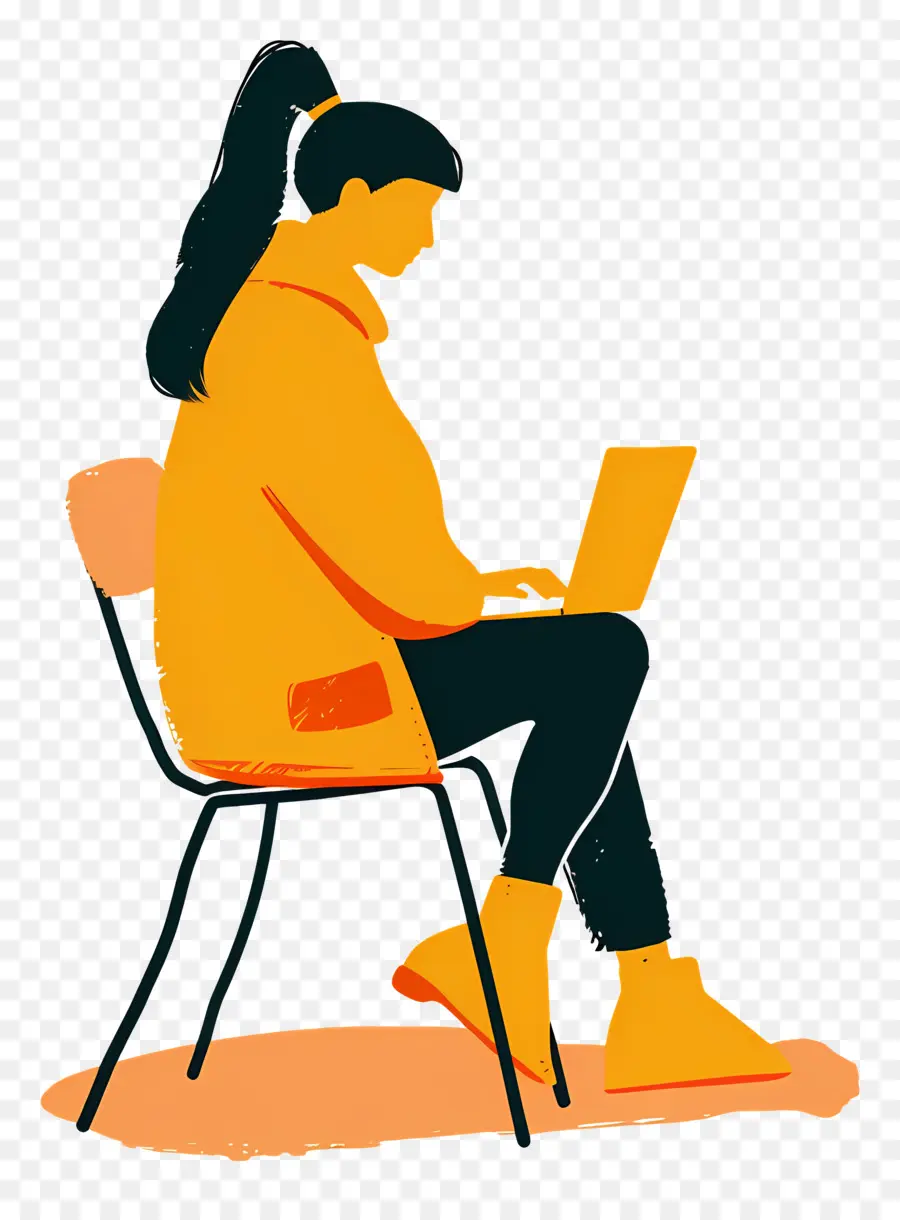Mulher De Trabalho，Trabalhando No Laptop PNG