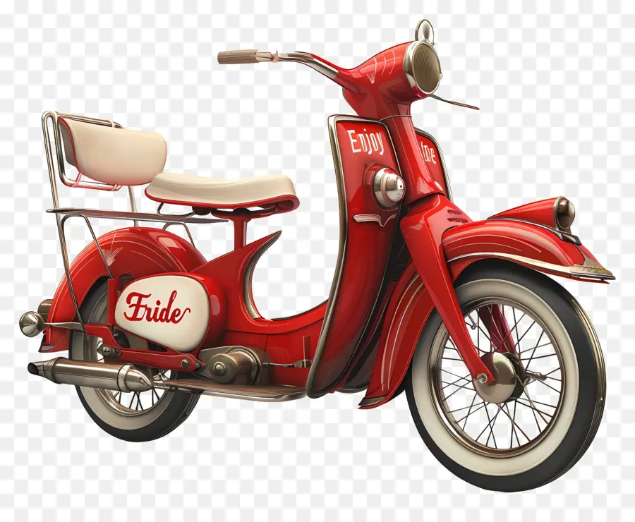 Aproveite O Passeio，Scooter De Motor Vintage PNG