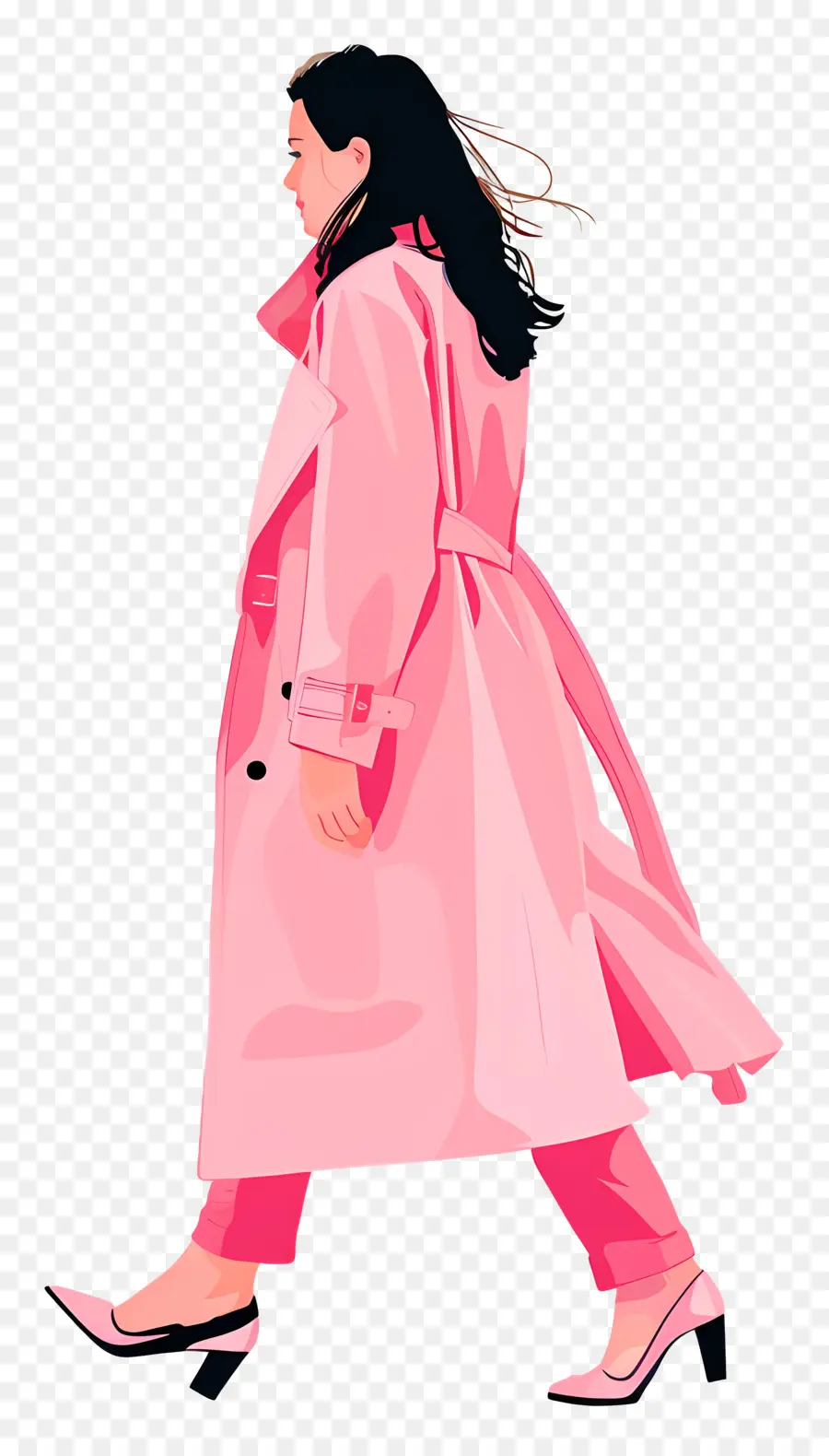 Andando Mulher，Trench Coat PNG