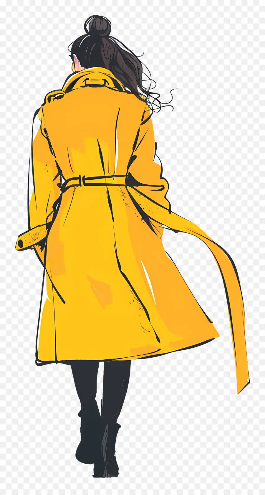 Andando Mulher，Trench Coat PNG