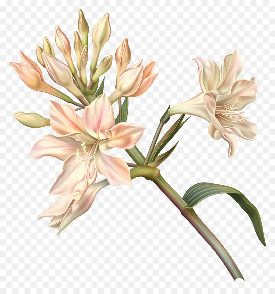 Tuberosa Flor，Flor Branca PNG