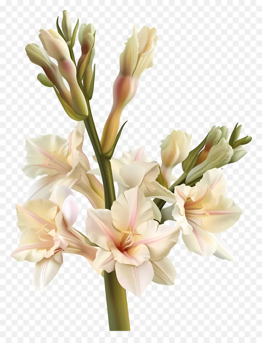 Tuberosa Flor，Flores Brancas PNG