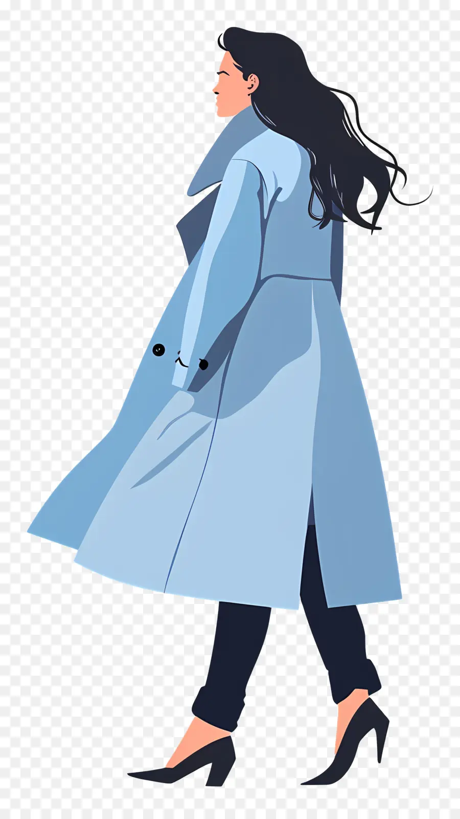 Andando Mulher，Trench Coat PNG