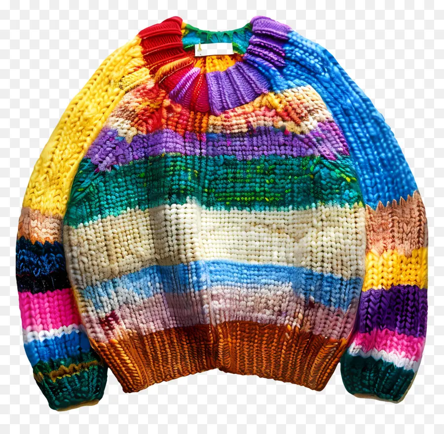 Suéter De Tricô，Suéter De Malha Multicolorido PNG