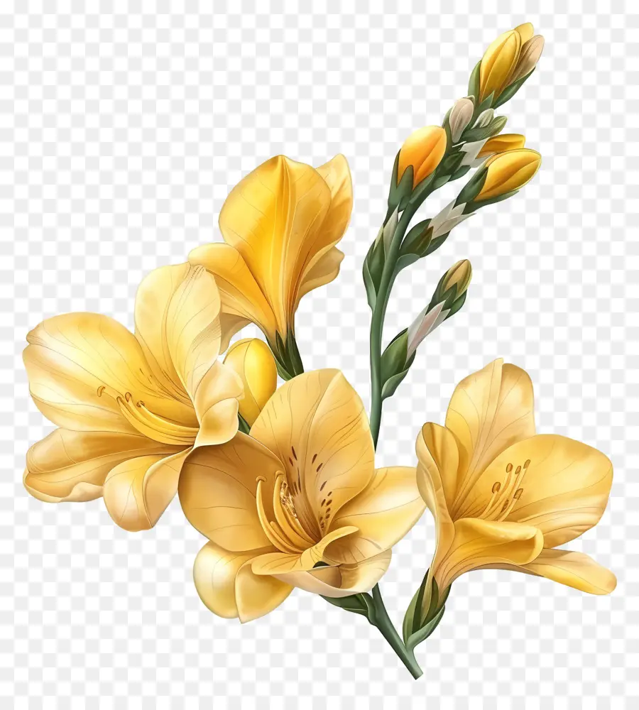 Flor Freesia，Amarelo Lírios PNG