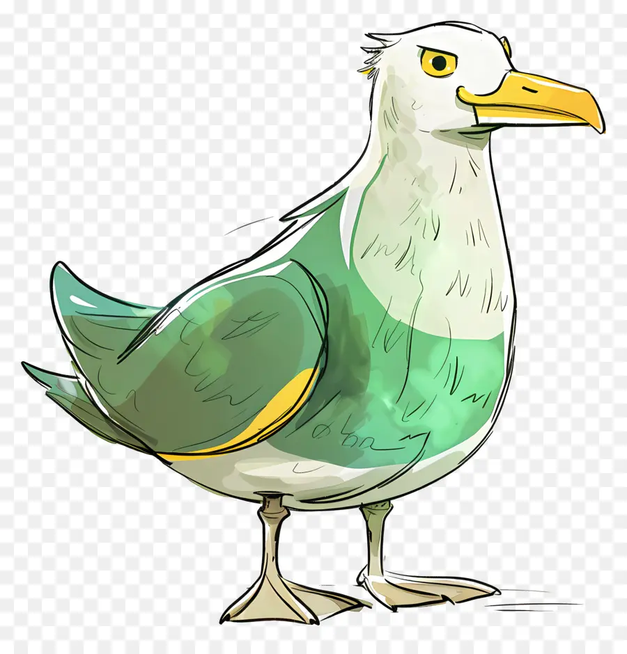 Cartoon Gaivota，Pássaro Esboço PNG