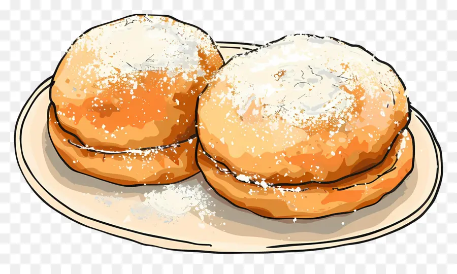 Beignet，Donuts Em Pó PNG