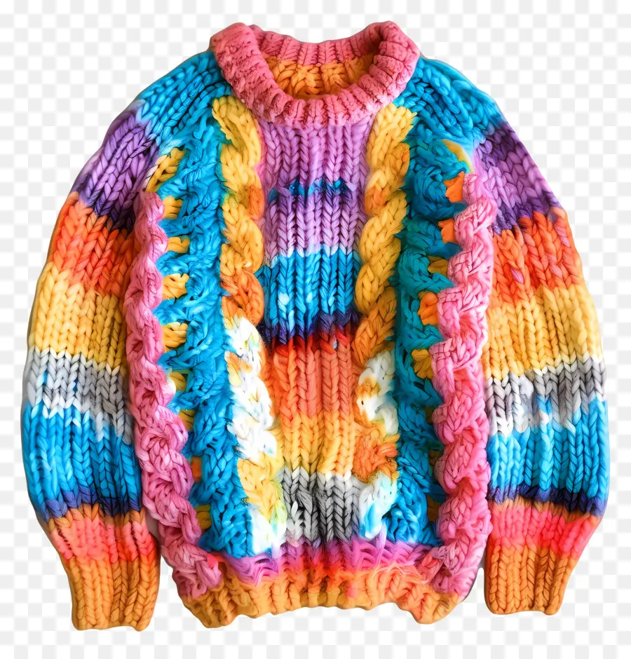 Suéter De Tricô，Suéter Colorido PNG