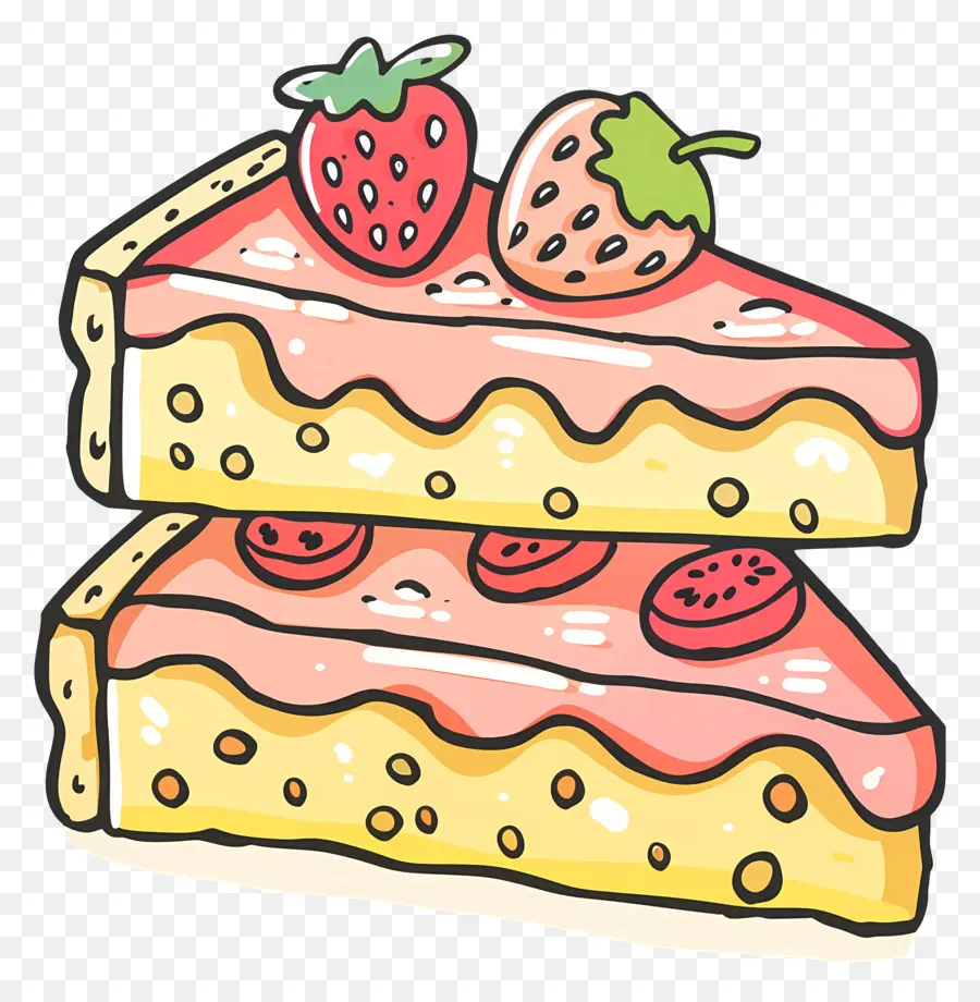 Cartoon De Alimentos，Cheesecake De Morango PNG