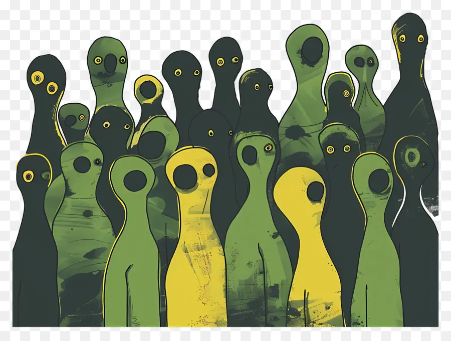 Multidão，Figuras Verdes PNG
