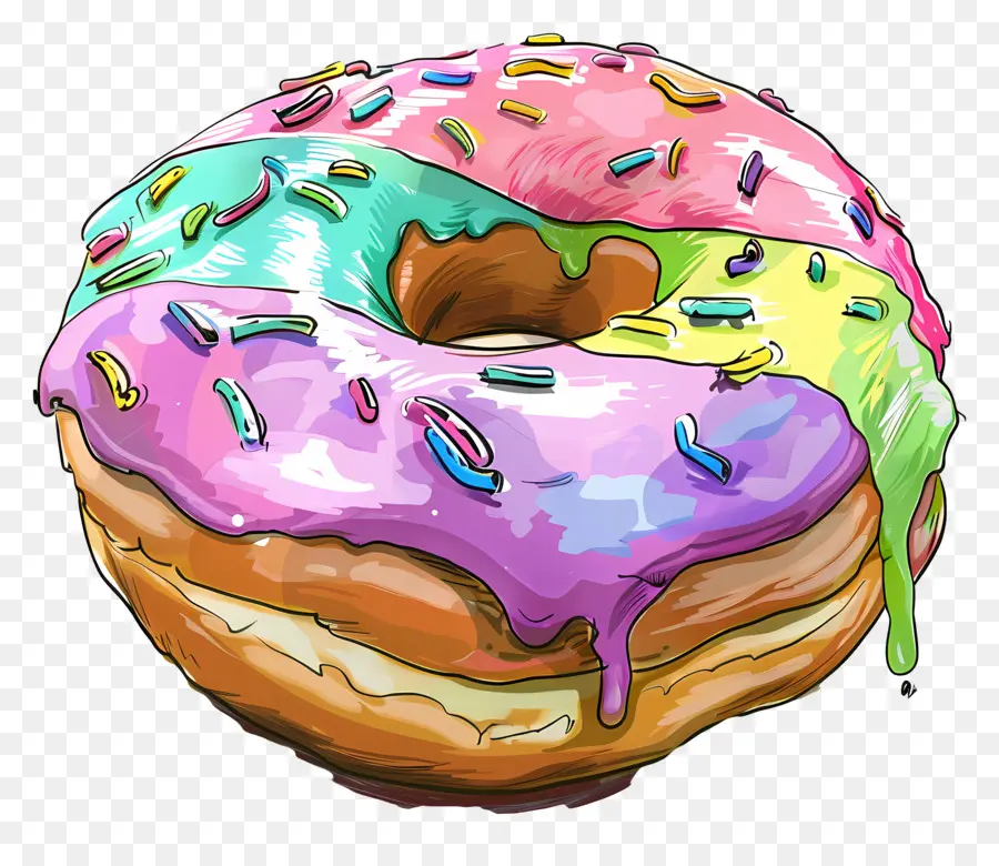 Beignet，Rainbow Donut PNG