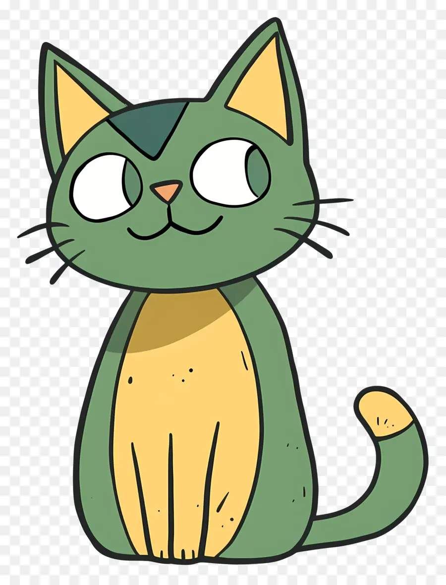 Gato Dos Desenhos Animados，Verde Gato PNG