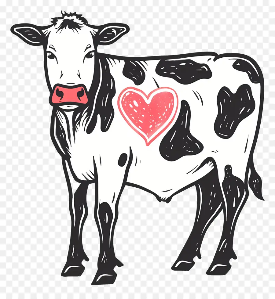 Cartoon Cow，Vaca Ilustração PNG