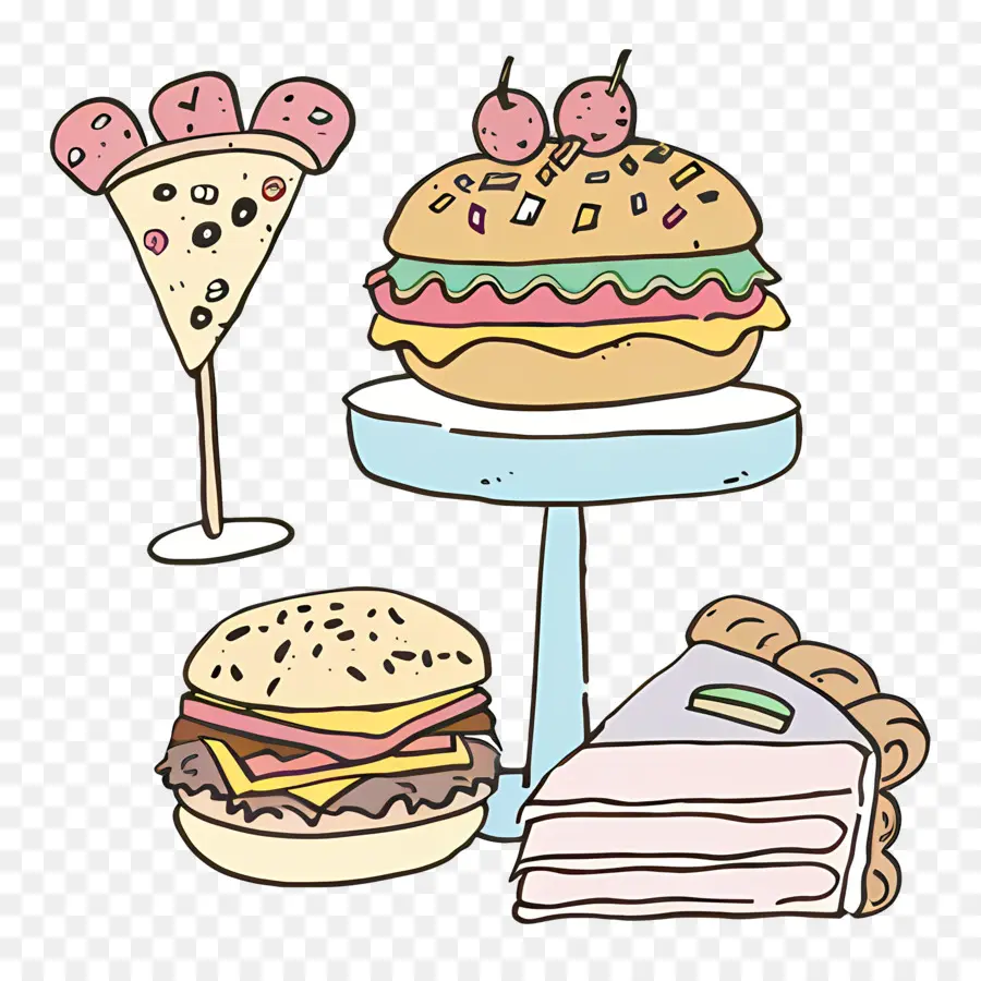 Cartoon De Alimentos，Hamburger PNG