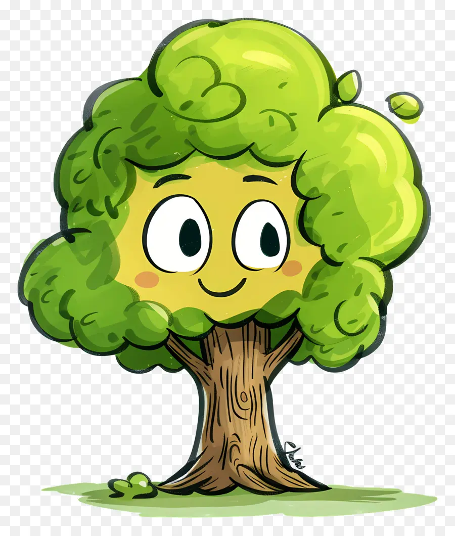 Cartoon árvore，Árvore Amigável PNG