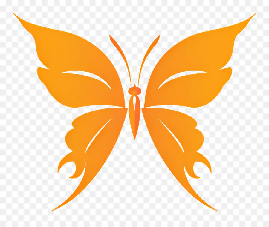 Design Simples，Borboleta Laranja PNG