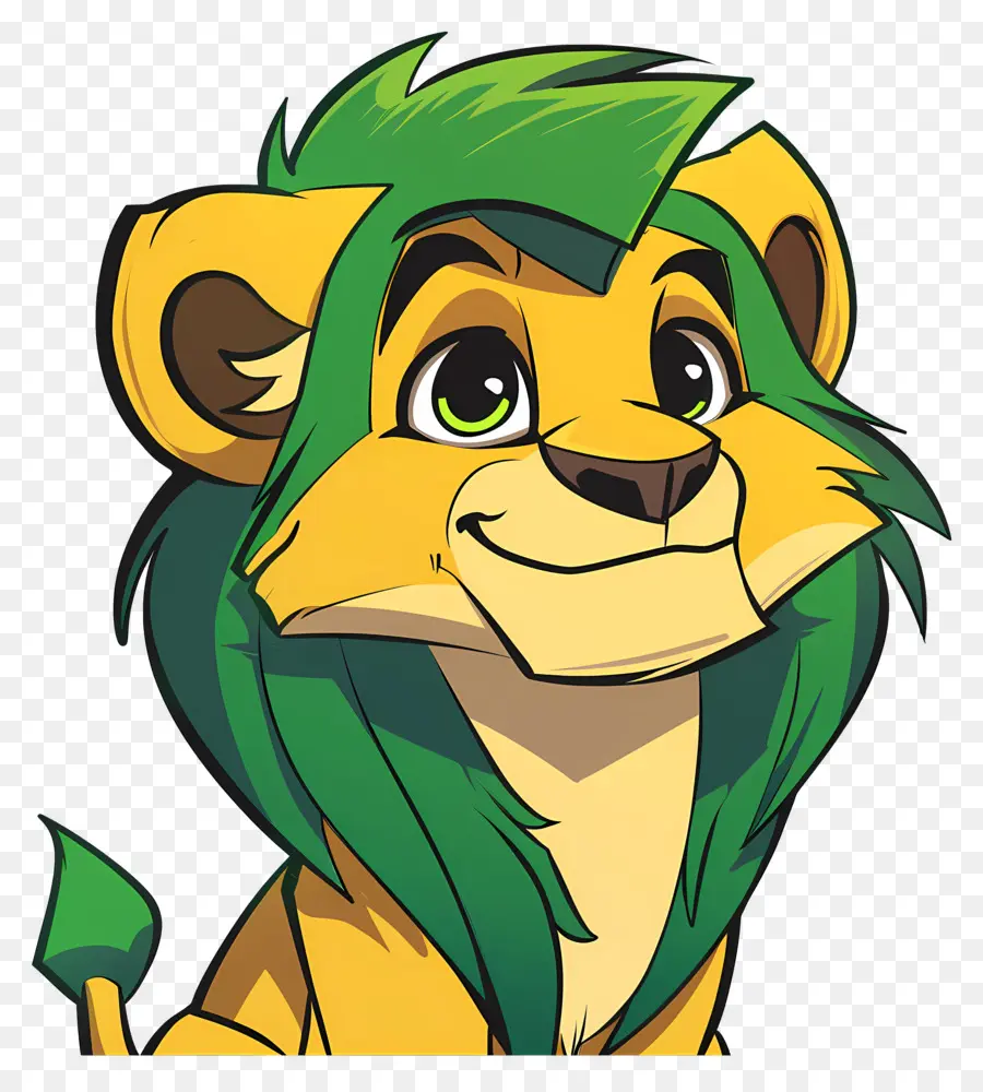 Desenho Animado Leão，Peruca Verde PNG