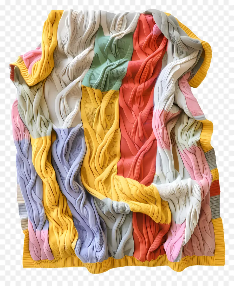 Cobertor De Malha，Fios Multicoloridos PNG