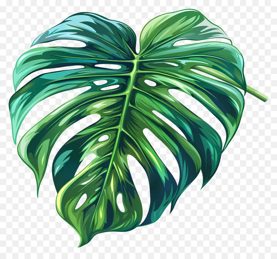 Monstera Folha，Folha Verde PNG