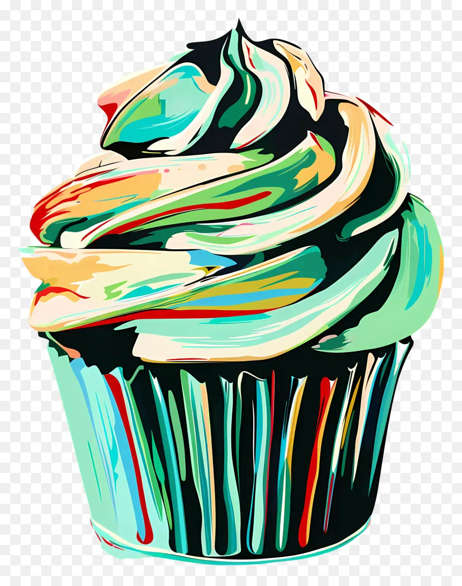 Cupcake，Cupcake De Arco  íris PNG