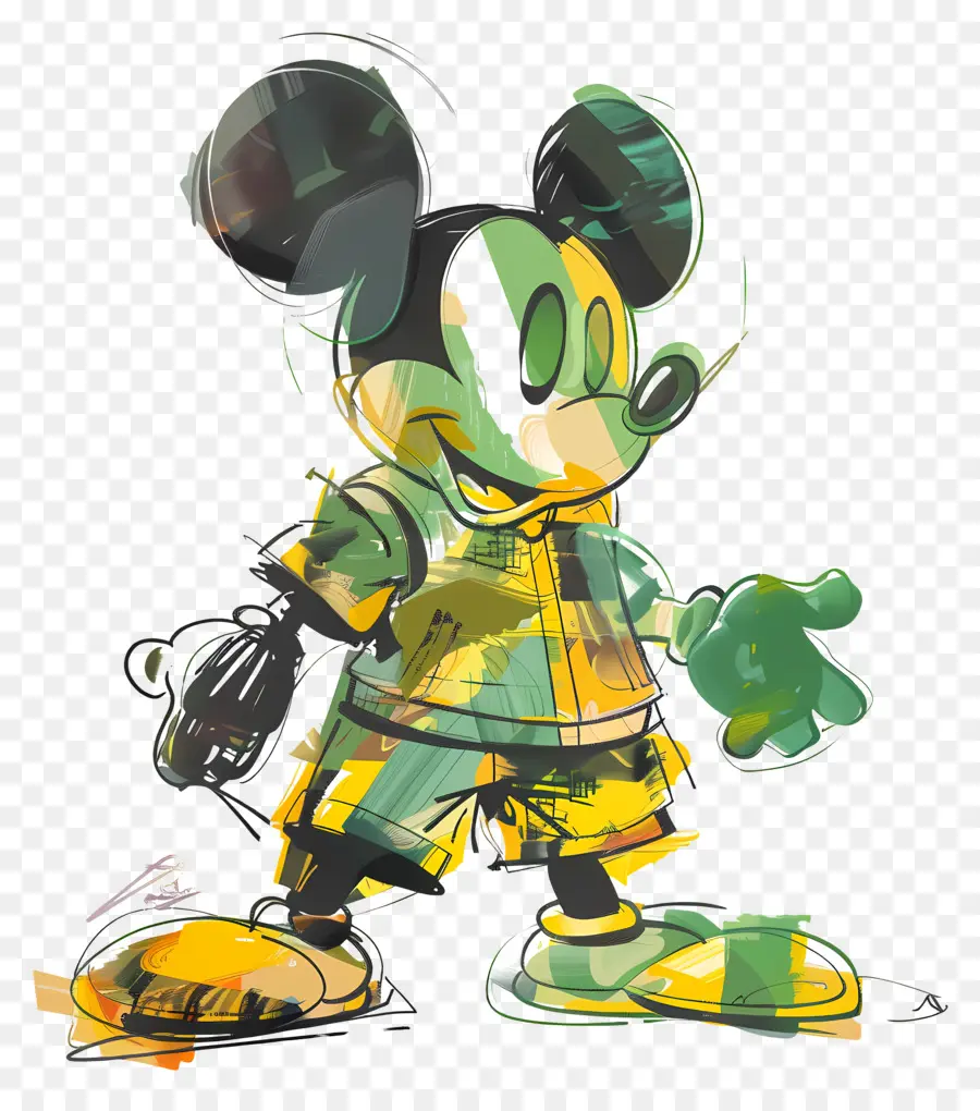 Mickey Mouse，Camisa Verde PNG