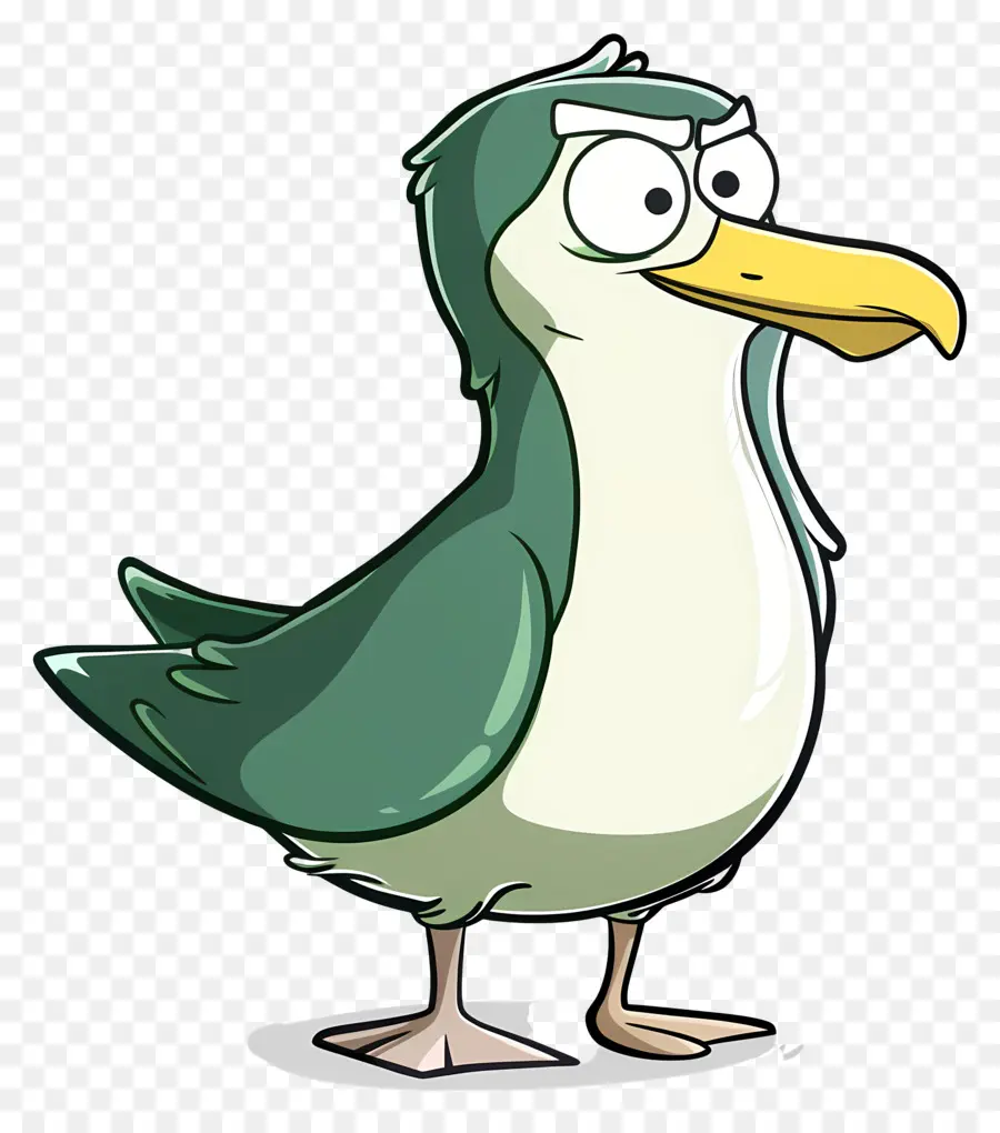 Cartoon Gaivota，Pássaro Verde PNG