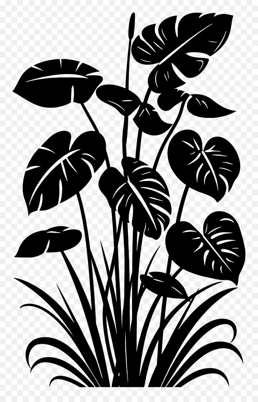 Planta Silhueta，Planta De Desenho PNG