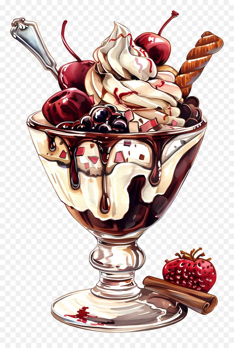 Sundae De Sorvete，Sobremesa PNG