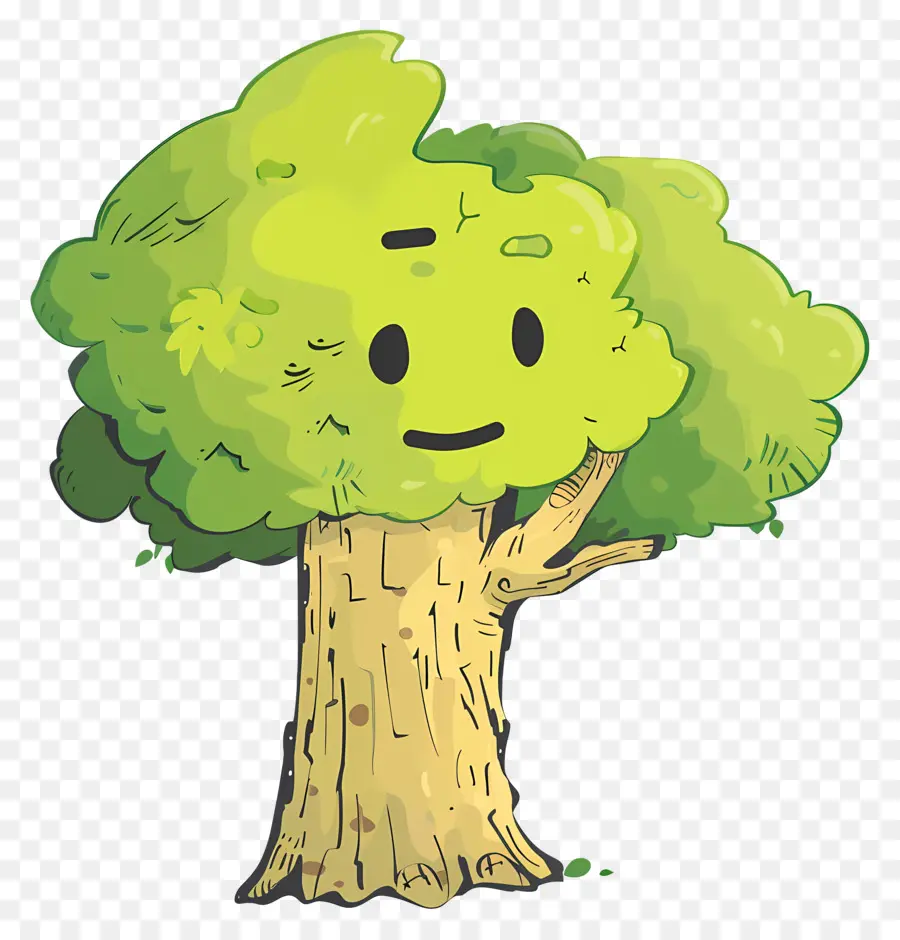 Cartoon árvore，Árvore Sorridente PNG