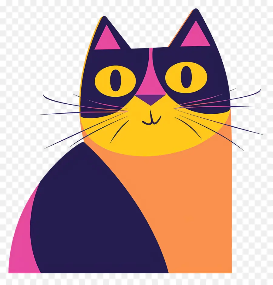 Gato Dos Desenhos Animados，Arte De Gato Abstrata PNG