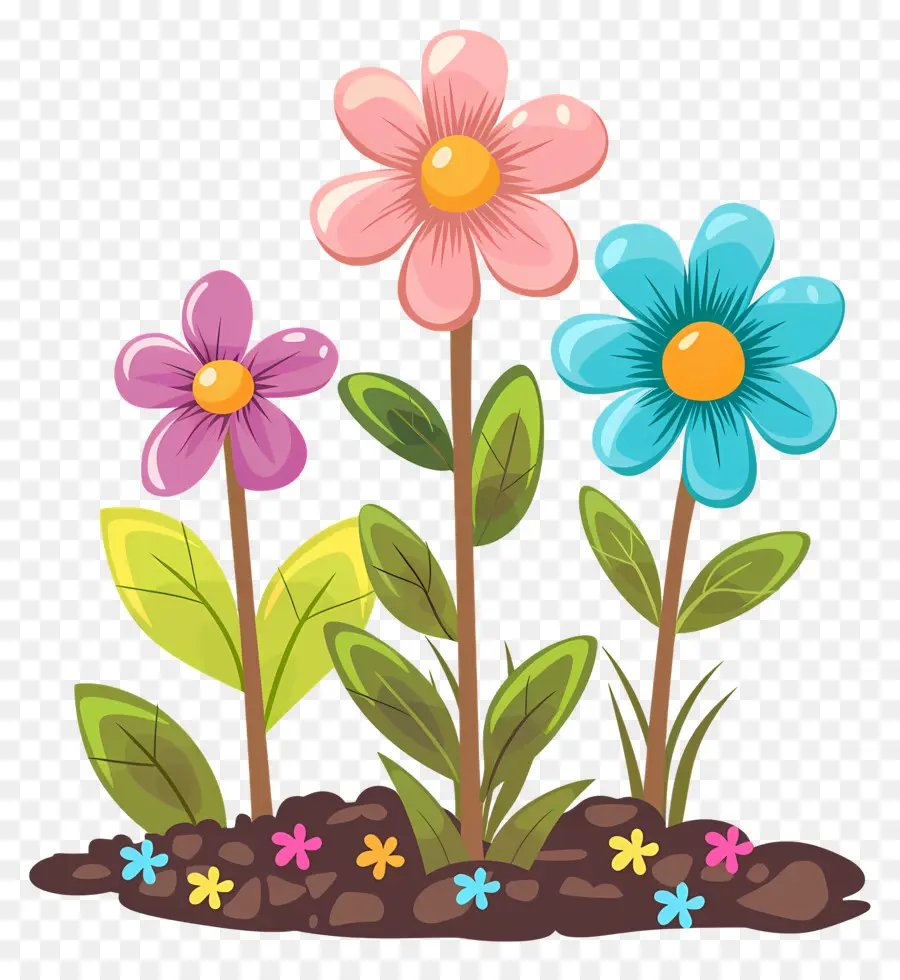 Flores Crescendo，Desenho Animado Flores PNG