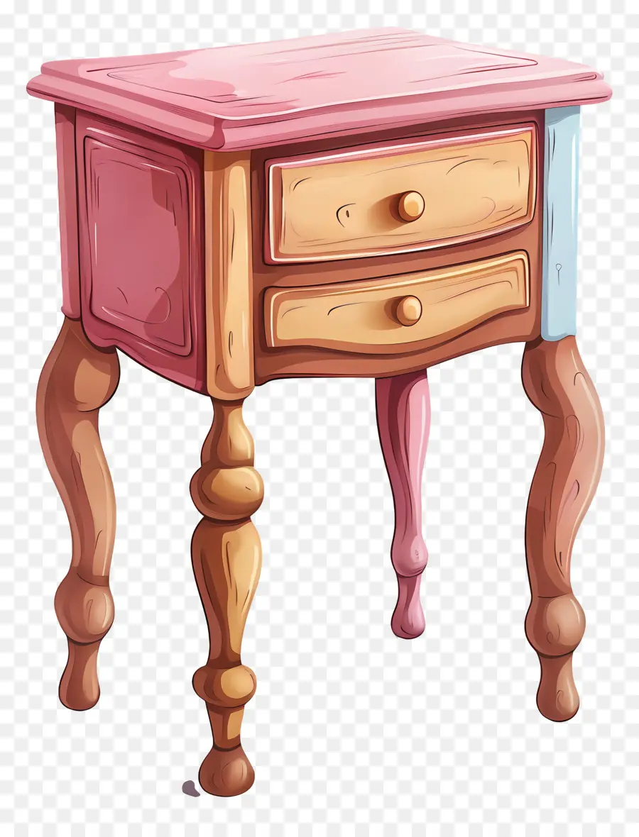 Bedside Table，Mesa Rosa PNG